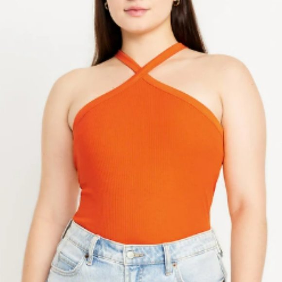 OLD NAVY Orange Halter Tank Top - Picture 1 of 5